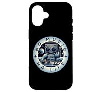 No Music No Life I Love Music Crazy Cosmonaut Case for iPhone 16