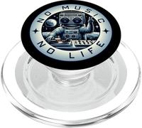 No Music No Life I Love Music Crazy Cosmonaut PopSockets PopGrip for MagSafe