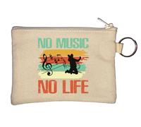 No Music No Life Key Chain Coin Purse Beige