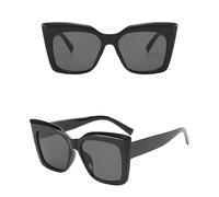 No Name Ltd All Black Funeral Oversized Retro Vintage Cat Eye Celeb Style Sunglasses for Women Wide Frame, UK 2025 Fashion Catwalk Designer Styling
