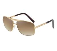No Name Ltd Gold Frame Gradient Brown Sunglasses Mens, Double Bridge, Celeb Inspired, Lightweight Alloy Metal, Lightly Tinted Dark to Light (Gold, Ombre Tan)