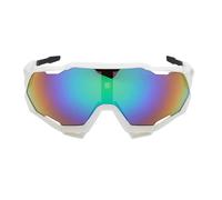 No Name Ltd Road Bike Cylce Glasses Single Lens Full Face Visor Futuristic Reflective Mirrored Cycling Sunglasses Wrap Around Sporty All Sport Goggles for Man Woman Boys Girls (White)