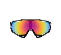 No Name Ltd Road Bike Cylce Glasses Single Lens Full Face Visor Futuristic Reflective Mirrored Cycling Sunglasses Wrap Around Sporty All Sport Goggles for Man Woman Boys Girls (Black)