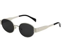 No Name Ltd Triumph Style Sunglasses Oval Grey Lens SIlver Metal Frame Celeb Style for Woman Man Ontrend Fashion Festival Glasses 2025