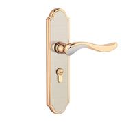 No Need to Change The Hole, Adjustable Old Door Lock, Old-Fashioned Wooden Door Silent Lock, Indoor Bedroom Door Lock Type(Bgoldwiredrawing+138lockbody+lockcylinder)