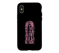 No Need To Fear Aunt Julia Is Here First Name Rainbow Auntie Case for iPhone X/XS