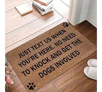 No Need To Knock And Get The Dogs Involved Door Mat Absorbent Front Doormats Backed Dust Doormat For Patio Patios Front Door 40 X 60Cm