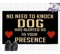 No Need to Knock Dog Has Alerted Us To Your Presence Doormat 36"x24" Welcome Front Porch Decor Doormat For Entrance Indoor Floor Rugs Non-Slip Backing Outdoor Door Mat for Kitchen,Bathroom,Home Decor
