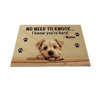 No Need To Knock I Know You Are Here Norfolk Terrier Dog 40X60Cm Floor Mats Resist Dirt Indoor Outdoor Mats Utility Welcome Mat Bath Mat For Entry Hallway Kitchen