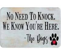 No Need to Knock We Know You Me Here Doormat Non Slip Absorbent Resist Dirt Dog Paw Front Door Mat Washable Bathroom Rugs Welcome Mats Outdoor Inside Floor Rugs for Entryway_20 x 32 Inches