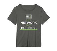 No Network No Business Network Administrator T-Shirt, Women's Plus, Asphalt Grey, 4X