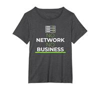 No Network No Business Network Administrator T-Shirt, Women's Plus, Dark Heather Grey, 6X