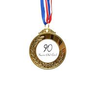 no/no 90 years old Girl Age Longevity Gold Award Winner Medal First Place Ribbon
