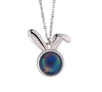 no/no Abyss Hollow Planet Gloomy Rabbit Necklace Pendant Bunny Animal Jewelry Gift
