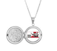 no/no Acadec China Red Educational Propaganda Locket Necklace Hold Picture Jewelry Birthday Gift