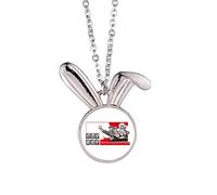 no/no Acadec China Red Educational Propaganda Rabbit Necklace Pendant Bunny Animal Jewelry Gift