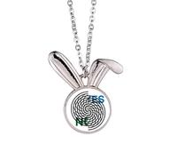 no/no affirmative negative line Rabbit Necklace Pendant Bunny Animal Jewelry Gift
