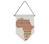 no/no African Continent Name Landscape Map Canvas Flag Hanging Wall Art Decor Banner