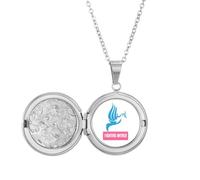no/no Against Fight Hatred Art Deco Fashion Locket Necklace Hold Picture Jewelry Birthday Gift