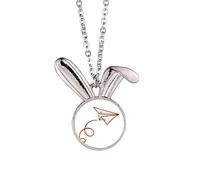 no/no Aircraft Paper Abandonment Trajectory Rabbit Necklace Pendant Bunny Animal Jewelry Gift
