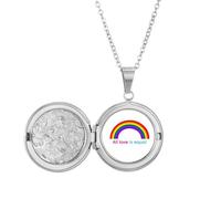 no/no All Love Is Equal Art Deco Fashion Locket Necklace Hold Picture Jewelry Birthday Gift