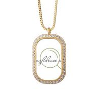 no/no Ambiguous Contrary Trust Deception Necklace Pendant Diamond Crystal Golden Jewelry