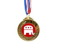 no/no ameelephant emblem republican party red Gold Award Winner Medal First Place Ribbon
