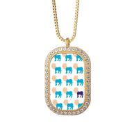no/no ameparty figure repeat donkey democracy Necklace Pendant Diamond Crystal Golden Jewelry