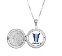 no/no amepresident figure biden blue democracy Locket Necklace Hold Picture Jewelry Birthday Gift