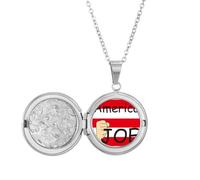 no/no amepresident person biden fist flag Locket Necklace Hold Picture Jewelry Birthday Gift