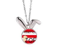 no/no amepresident person biden fist flag Rabbit Necklace Pendant Bunny Animal Jewelry Gift