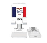 no/no American State Flag Contour Iowa Adjustable Cell Phone Stand Desk Foldable
