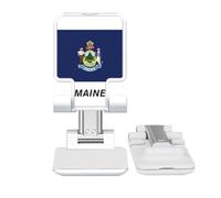 no/no American State Flag Contour Maine Adjustable Cell Phone Stand Desk Foldable
