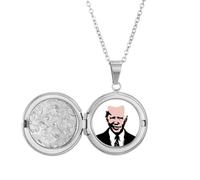 no/no American USA President Scorn Contempt Locket Necklace Hold Picture Jewelry Birthday Gift