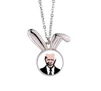 no/no American USA President Scorn Contempt Rabbit Necklace Pendant Bunny Animal Jewelry Gift