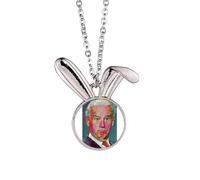no/no American USA President Serious Doubt Rabbit Necklace Pendant Bunny Animal Jewelry Gift
