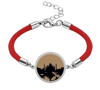 no/no Ancient Buildings Taj Mahal Lucky Red String Bracelet Rope Bracelet Handmade