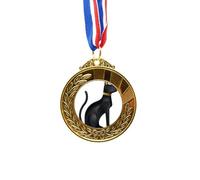 no/no Ancient Egypt Black Cat Pattern Gold Award Winner Medal First Place Ribbon