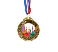 no/no Ancient Egypt Morden City Pattern Gold Award Winner Medal First Place Ribbon