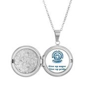 no/no Anger Pride Possession Restraint Locket Necklace Hold Picture Jewelry Birthday Gift