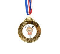 no/no Animal Deer Nature Leave Brown UU Gold Award Winner Medal First Place Ribbon
