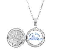 no/no Animal Lies Rest Art Deco Fashion Locket Necklace Hold Picture Jewelry Birthday Gift