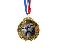 no/no Animal Looking Up Cat Photograph Gold Award Winner Medal First Place Ribbon