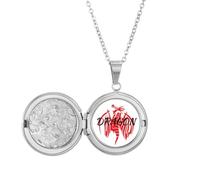 no/no Animal Myth Dragon Wings East West Locket Necklace Hold Picture Jewelry Birthday Gift
