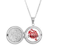no/no Animal Myth Dragon's Eastern Wings Western Wings Locket Necklace Hold Picture Jewelry Birthday Gift