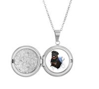 no/no Animal Paper Break Shocks Bad Dogs Locket Necklace Hold Picture Jewelry Birthday Gift