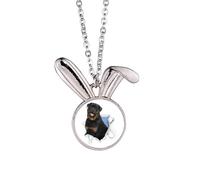 no/no Animal Paper Break Shocks Bad Dogs Rabbit Necklace Pendant Bunny Animal Jewelry Gift