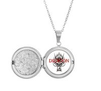 no/no Animal Wings Myth Dragon East West Locket Necklace Hold Picture Jewelry Birthday Gift