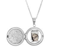 no/no Animals Tear Cats Hide Art Deco Fashion Locket Necklace Hold Picture Jewelry Birthday Gift
