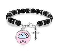 no/no Animation Rain Overcast Beaded Bracelet Boho Jewelry for Men Women